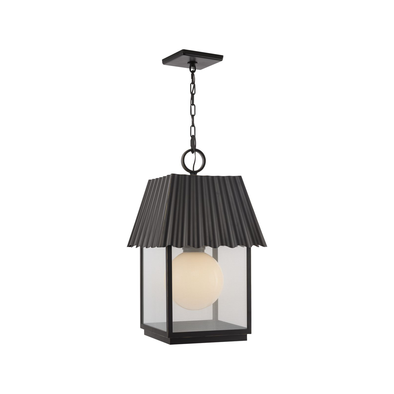 Godin Transparent Outdoor Hanging Lantern, Oil Rubbed Bronze