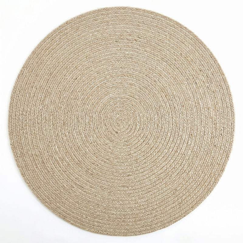 Tapis d'intérieur réversible 100% laine Madison, Perle, Rond 3 pi