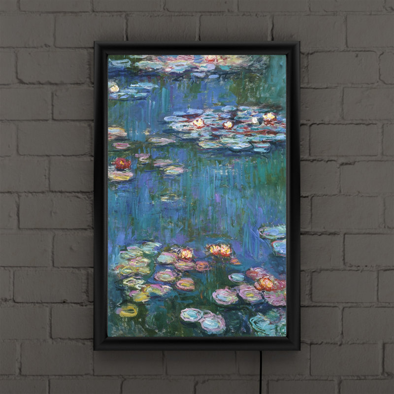 "Les Nymphéas classiques" par Claude Monet, reproduction d’art sur toile encadrée