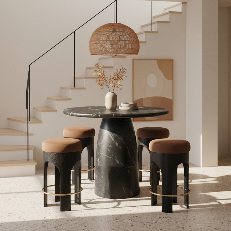 Table de bar Coserza, H 42 po x L 42 po x l 42 po, Noir