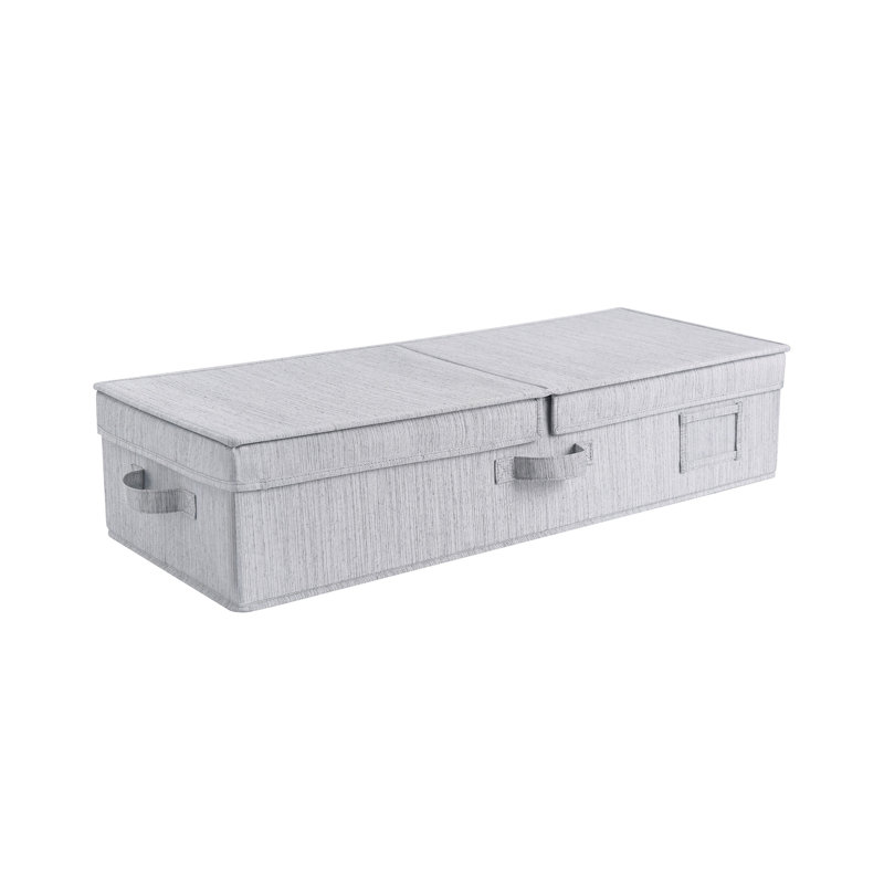 30" x 12" x 6.5" Foldable Under Bed Organizer with Double Folding Lid, Gray