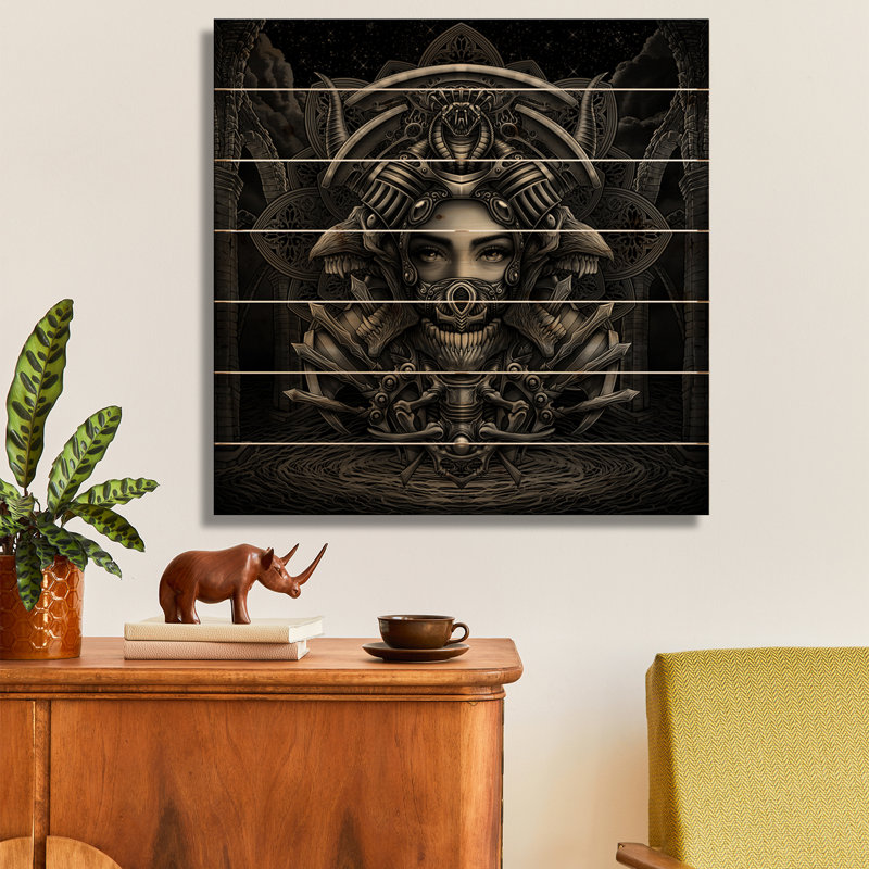 «Wood Occult Warrior» par Winya Sangsorn, impression murale en bois sur bois