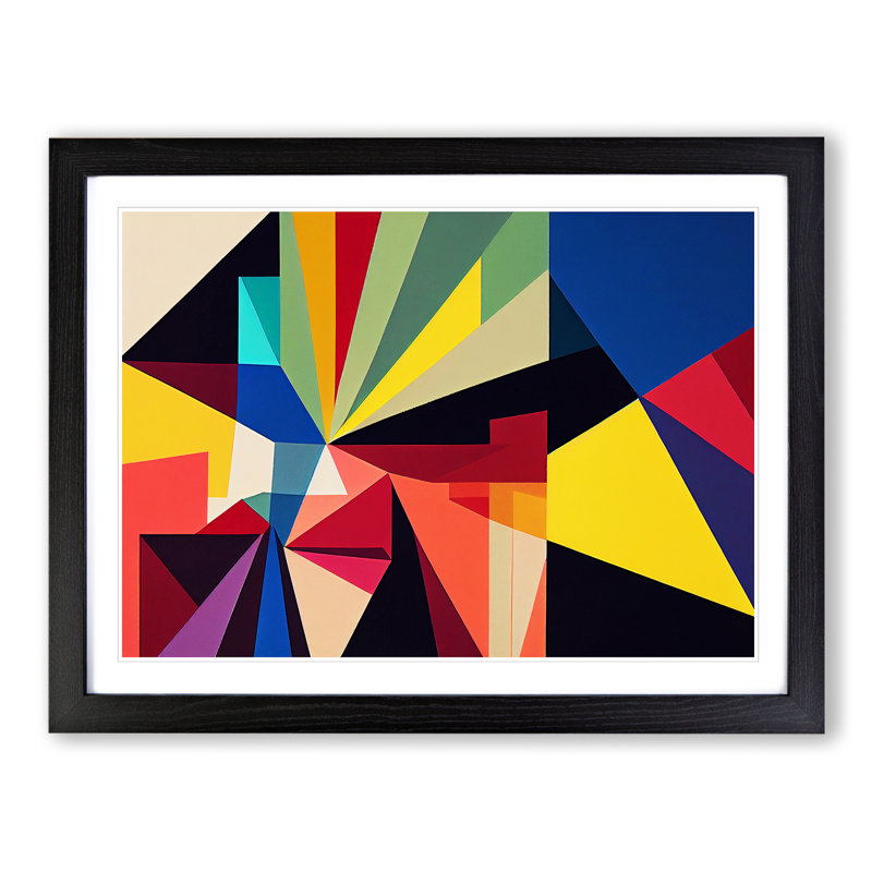Attractive Modern Abstract Art - Framed Print, Black