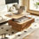 Table basse à plateau relevable cannelé 38,6 po