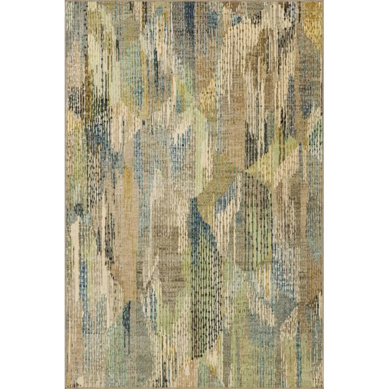 Geometric Flowing Motif Decorative Washable Carpet, Rectangle 2'4" x 4'