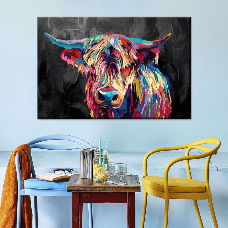 «Highland Cow intérieur Antelope Canyon» sur toile, H 16 po x l 24 po x P 1,25 po