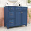 Meuble-lavabo simple autoportant élégant avec lavabo en céramique, porte à fermeture en douceur et tablette réglable-1291763147