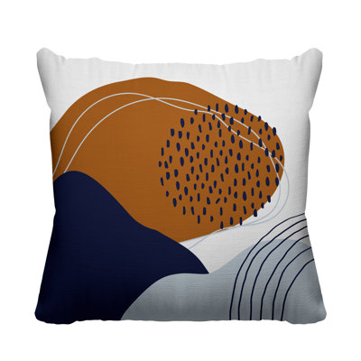 Cyn Mid-Century Abstract Indoor/Outdoor Throw Pillow