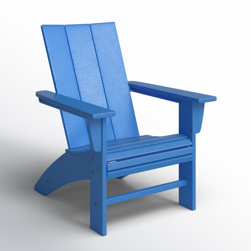 POLYWOOD Modern Curveback Adirondack Chair, Pacific Blue
