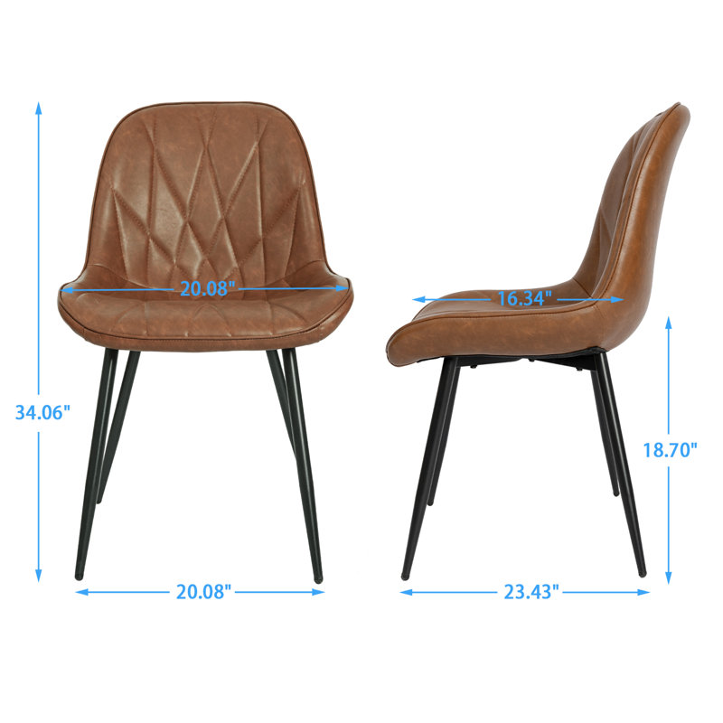 Ensemble de 2 chaises de salle à manger en similicuir George Oliver