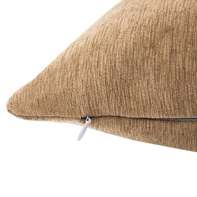 Housse et insert de coussin carré Mccoy, Brun, Polyester/ Bourre en polyester