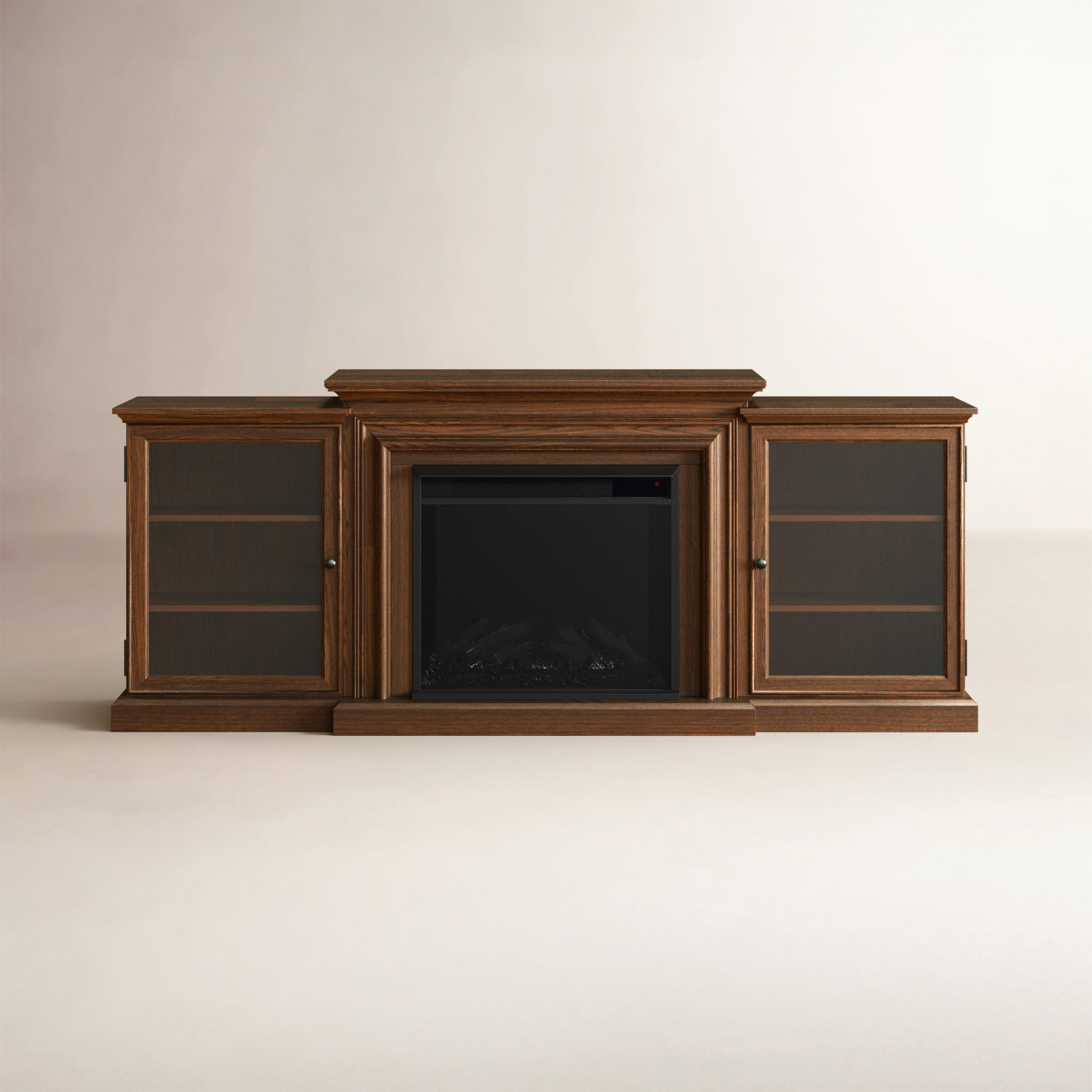 Frederick 72" TV Stand with Fireplace, Chestnut Oak