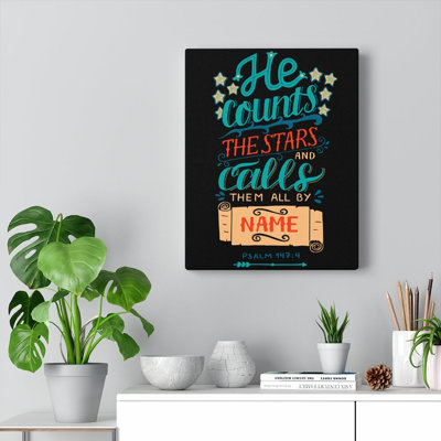 He Counts The Stars Psalm 147:4 - Wrapped Canvas Print