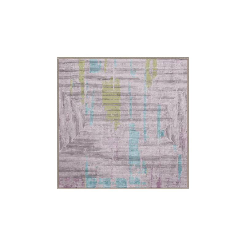 Tapis beige soyeux et moelleux, Carré 5 pi