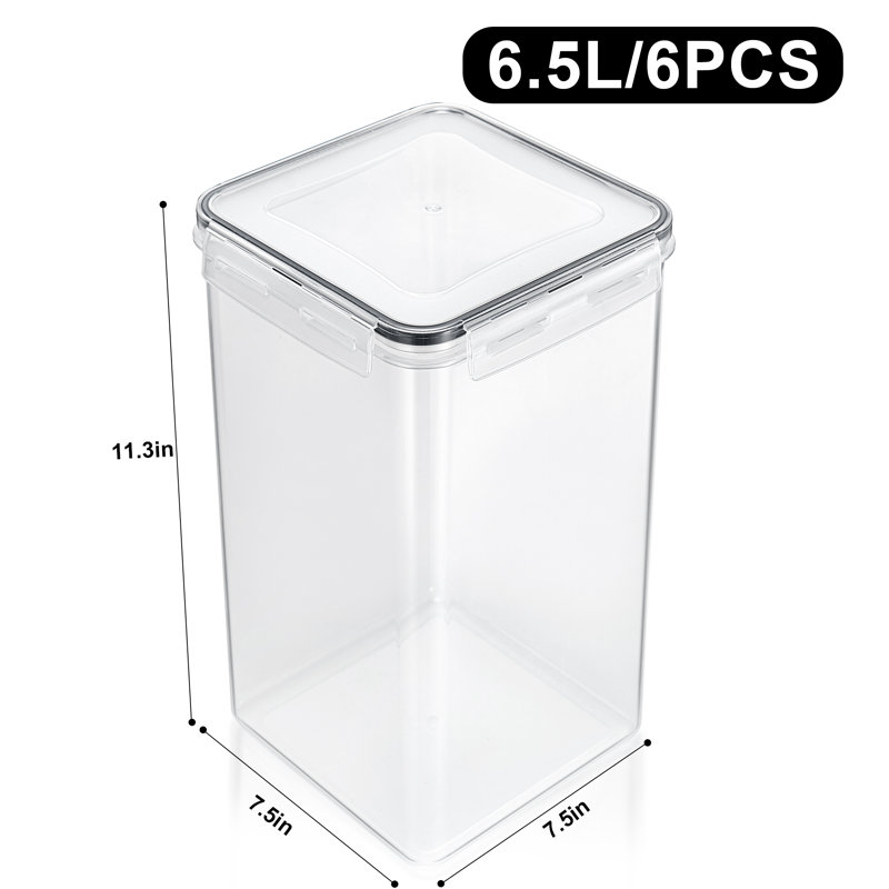 Sorbus Airtight Food Storage Containers with Locking Lids, Measuring Cups & Labels - 6 Pack (6.5L/219.79 Oz)