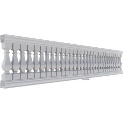 Fiberthane 700 Series Unassembled Balustrade Railing Kit. Kit includes Balusters, (1) L Top Rail, (1) Bottom Rail, (4) Railing Installation Brackets & 1 Support Block