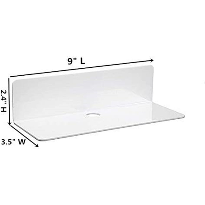 4 Piece Acrylic Floating Shelf, White