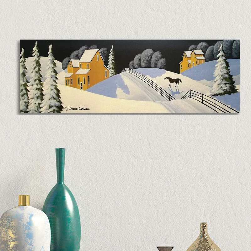 Lovely Country Winter by Debbie Criswell - Panoramic Painting on Canvas, Wrapped Canvas, 30.48 cm H x 91.44 cm W x 3.175 cm D