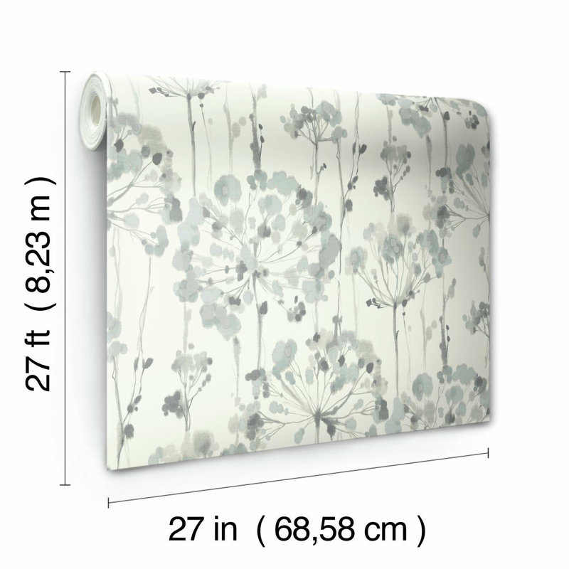 Papier peint Flourish, Bleu / gris