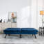 Lit 2 places en velours bleu marine avec accoudoirs réglables, moyenne ferme, lit chaud moderne et convient aux petits appartements-104301613