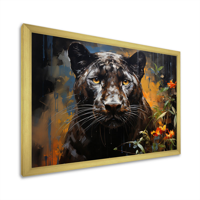 Black Panther Urban Wild Urban I - Animals Wall Art Prints, H 16 po x l 32 po x P 1 po, Cadre doré à une seule photo