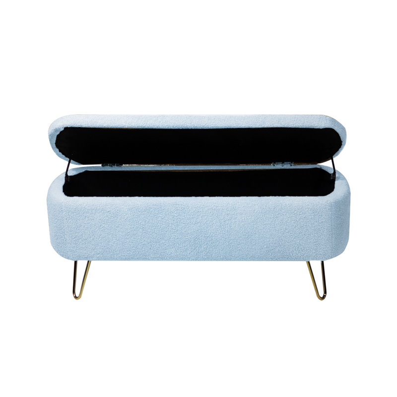 Banc de rangement avec repose-pieds Toleen , Bleu