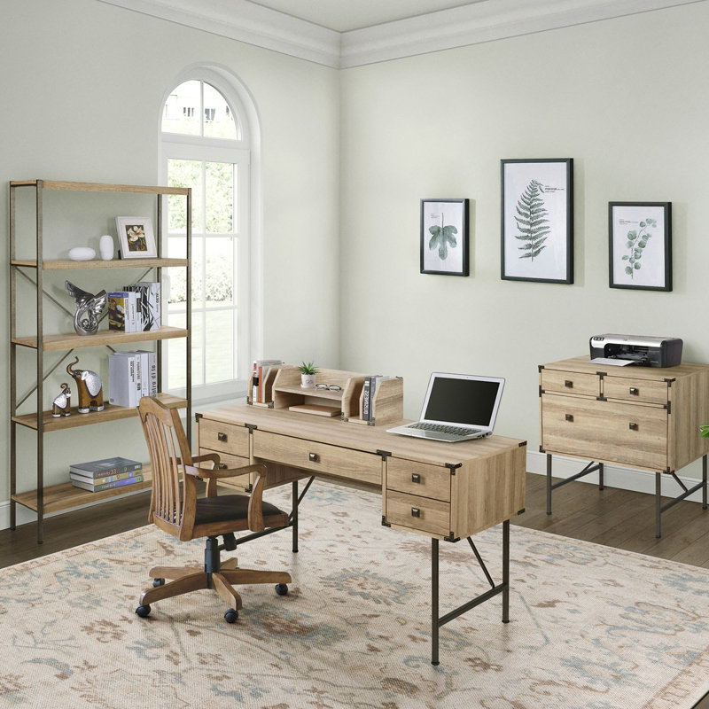 Bibliothèque «Sleek Light Oak - Étagères contemporaines en bois pour un rangement et une présentation polyvalents»