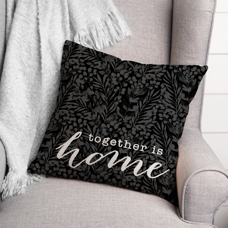  Polyester Indoor/Outdoor Throw Pillow, 18" H x 18" W, Black