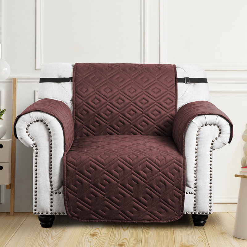 Reversible Sofa Cover – Two Looks in One, Quilted Furniture Protector with Adjustable Strap, 179cm H x 165cm W - (1 Seater)