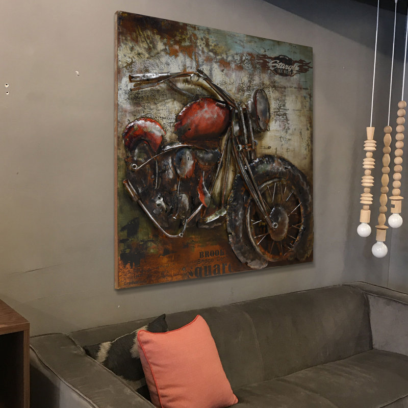 Handmade Industrial Transportation Wall Decor on Metal