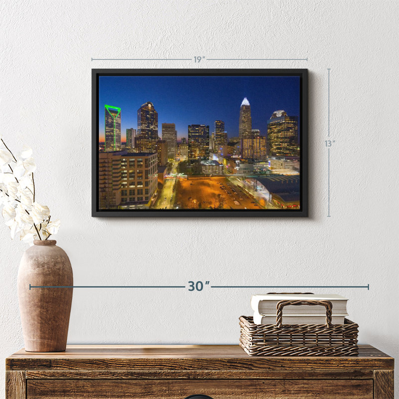 " Charlotte Night Skyline Wall Art ", 19" H x 13" W