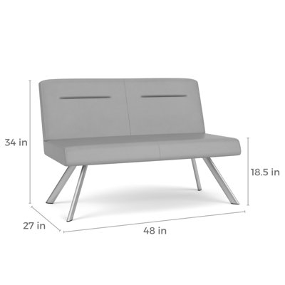 Willow Lounge Reception Loveseat Steel Legs