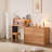 Solid Wood L-shaped Desk & Dressing Table with Storage Cabinet