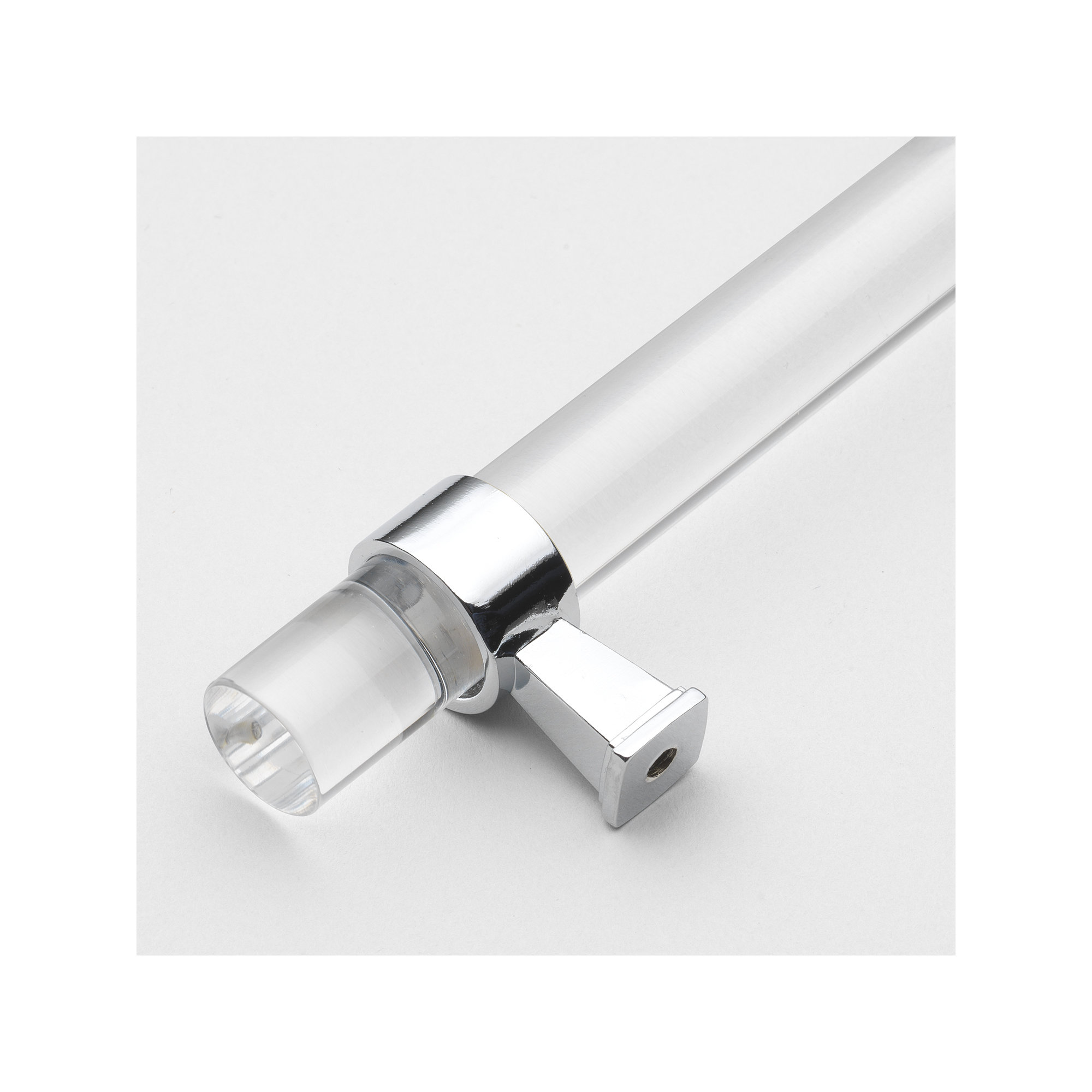 Acrylic Bar Pull, Polished Chrome, 5.0625"