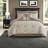 Luxurious 8 Piece Jacquard Bedding Sets Polyester Damask Tan/ivory