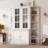 75.25" Tall Display Cabinet and Two Triangle Sided Bookshelves