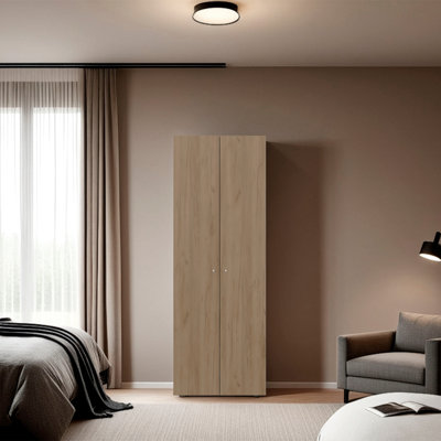 Armoire-penderie 2 portes, 4 tablettes, rangement vertical, H 66,9 po