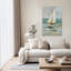 Voilier contemporain, paysage côtier paisible-248940228