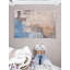 Tapis beige et bleu tissé à la machine-876929634