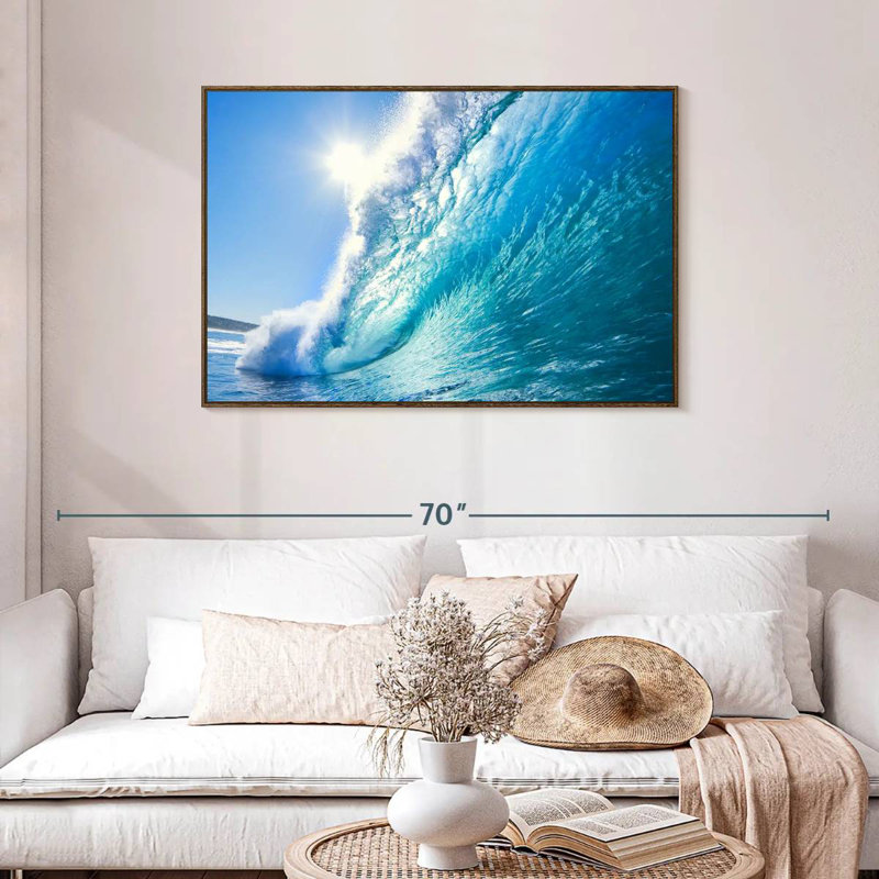 Vibrant Wave, Floating Frame Walnut, 43" X 29"