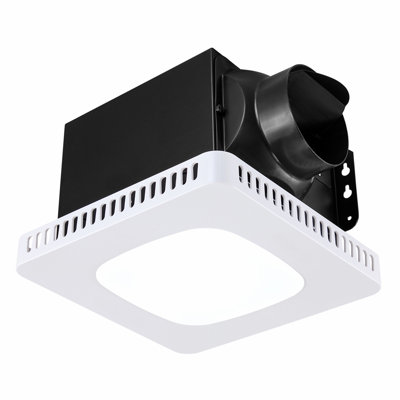 Bathroom Exhaust Fan with LED Light, 80-110-130 CFM Bathroom Vent Three Gear Color Temp, 1.5 Sones Low-Noise, Premium AC Motor Ceiling Fan for Laundry Room, Storage Room, Home Ventilation, White