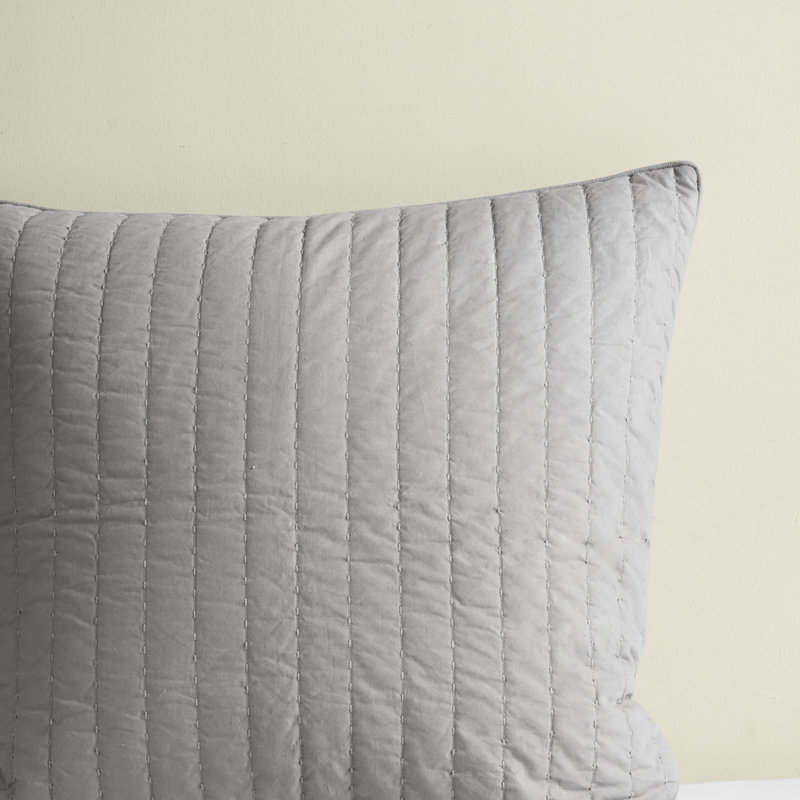 Literie en coton très grand / très grand - fond gris avec broderie, couette boutonnée, 4 attaches intérieures, 100% coton, réversible, lavable à la machine, 3 housse de couette grise, rayée, boutonnée, en coin