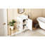 Meuble-lavabo de 18,5 po de style rustique avec lavabo en résine facile à utiliser, meuble sous-lavabo, rangement latéral, portes intelligentes à fermeture en douceur, design élégant