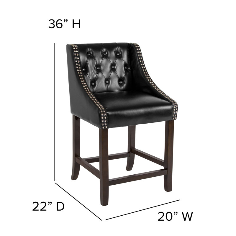 Tabouret de comptoir Teja, Noir, Tabouret de comptoir (assise de 24 po de hauteur)