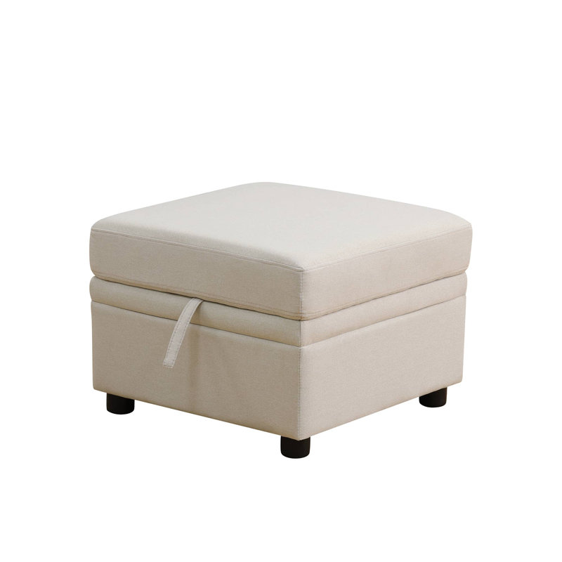 Repose-pieds avec rangement, repose-pieds multifonctionnel, siège supplémentaire et boîte de rangement cachée, Blanc