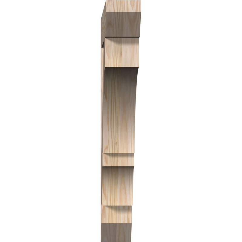 H 6 po x l 40 po x Support en bois / corbeau BKT04X26X26, Sapin de Douglas, Lisse, H 26 po x l 3,5 po x P 26 po