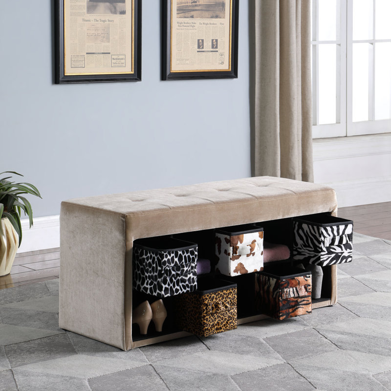 Banc de rangement Danson, Brun pâle