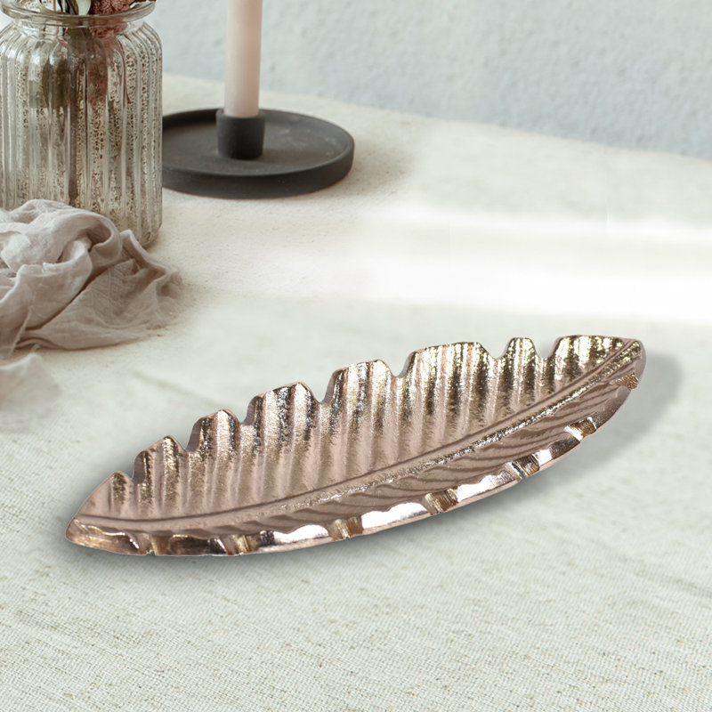 Bayou Breeze Iveta Aluminum Tray, Brown