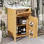 Meuble-lavabo autoportant en bois de 20 po avec lavabo, pieds en bois massif, tiroir inclinable, tablette réglable - boutons en bois pour les petites salles de bain