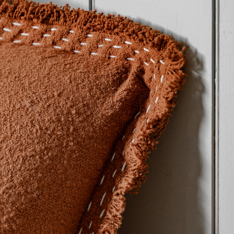 Textured Weave Cushion, Rust